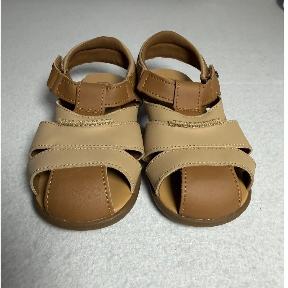 UGG Kids Kolding Sandals Chestnut Sand Leather Fisherman Size 12 Toddler